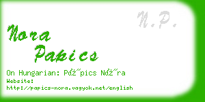 nora papics business card